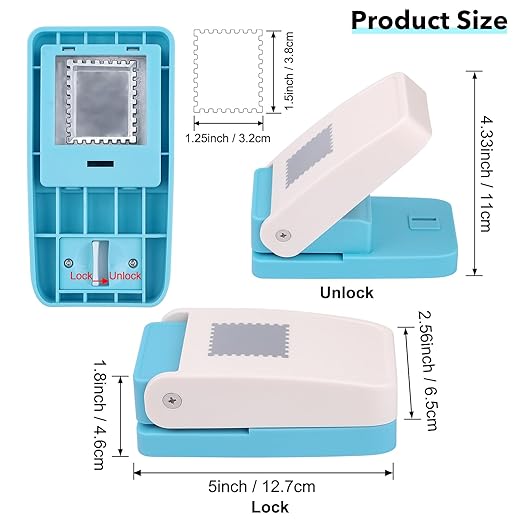 BAOFALI Stamp Puncher 1.25x1.5inch Large Rectangular Postage Stamp Punch |Stamp - Image 2