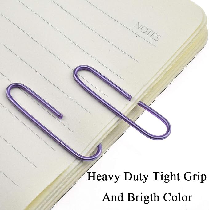 HAHIYO Paper Clips Large 2 inches Length Purple Paperclips Vinyl Coated Prevent - Image 4