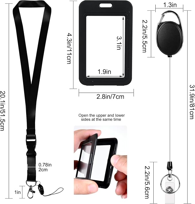 Clear Double Sided Visualization Window Vertical Plastic ID Name Card Holders - Image 2