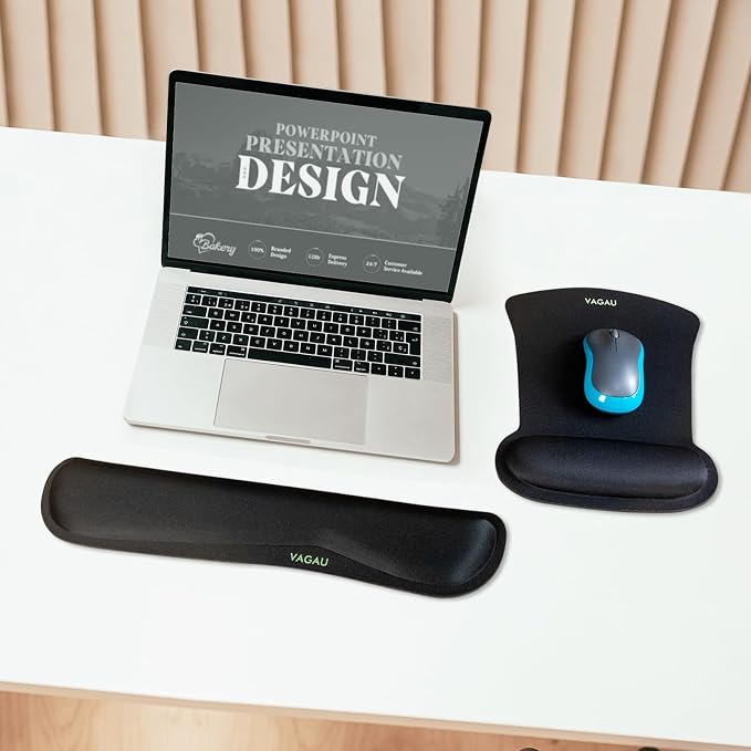 VAGAU Premium Keyboard Wrist Rest and Mouse Pad Wrist Support, Ergonomic Memory - Image 2