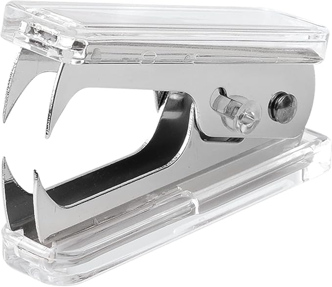 Staples Remover Tool Acrylic Clear Silver Staple Remover Kawaii by Buqoo