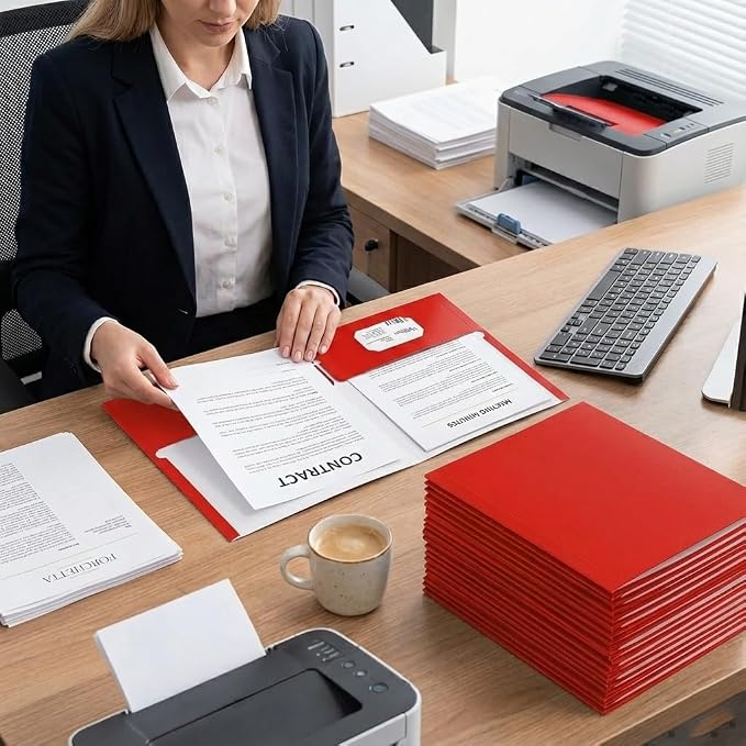 Zzrywuty File folders with Pockets, 25 Pack Paper Folders with Card Slot - Image 6