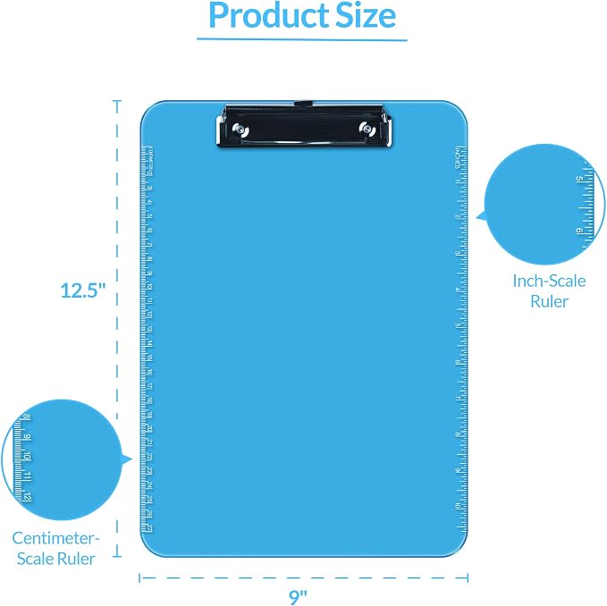 Pack of 6 Plastic Clipboards - Image 4