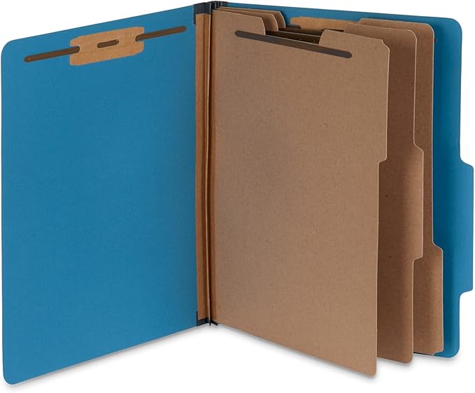 Blue Summit Supplies Dark Classification Folders, 3 Dividers, Letter Size - Image 7