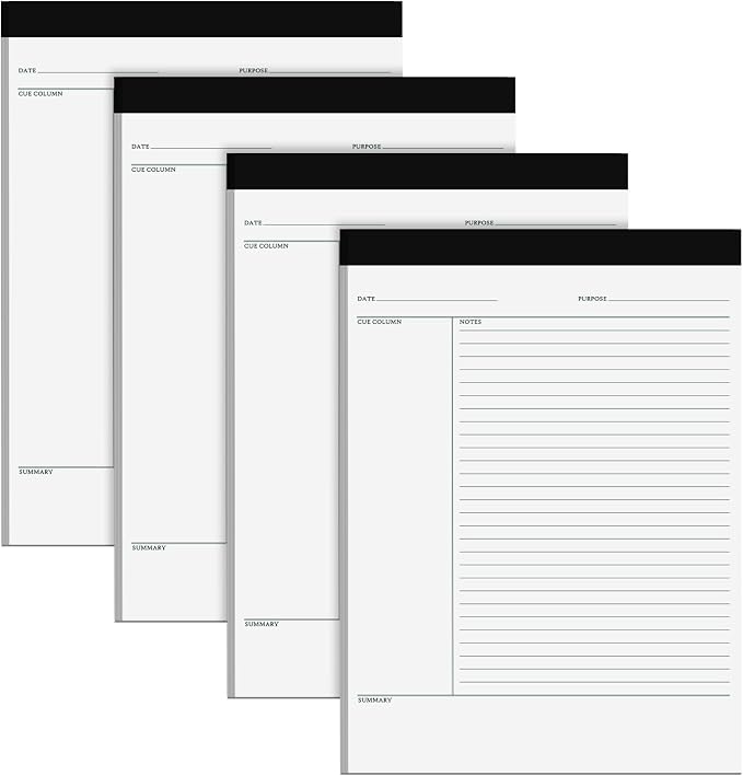 PerKoop 4 Pcs Writing Note Pads Notes System 8.5 x 11 Inches College Ruled by PerKoop