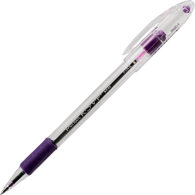 Pentel RSVP Ballpoint Pen, Fine Line, Violet Ink - Image 2