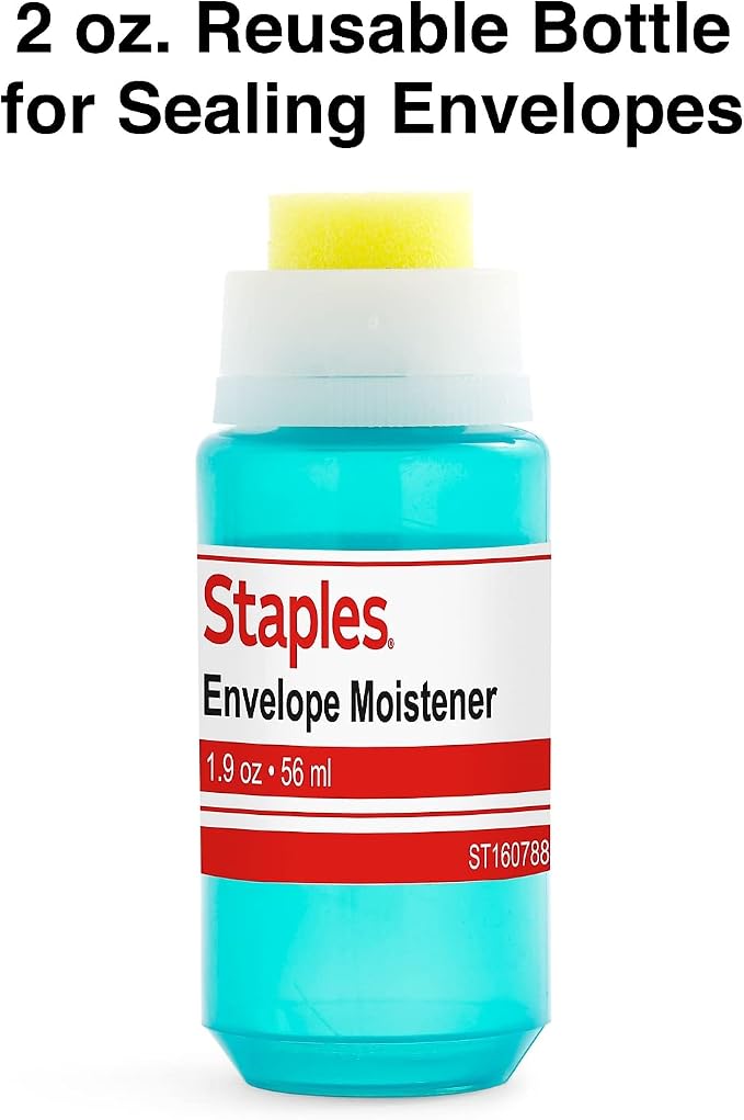 Staples Envelope Moistener, 2 oz., 3 Pack – Non‑Spill Adhesive Moistening Gel - Image 2
