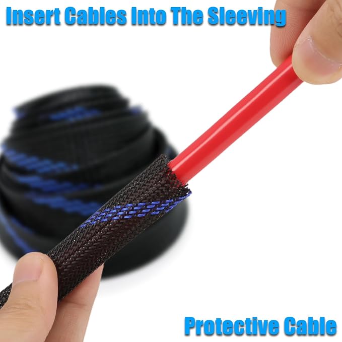 25ft PET Expandable Braided Cable Sleeve 3/8inch Pet Braided Cable Sleeve - Image 4