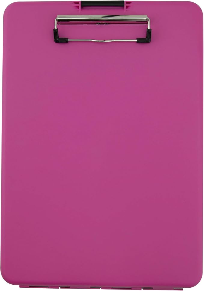 Saunders SlimMate Plastic Storage Clipboard Letter Size Pink, Assembled in USA - Image 2