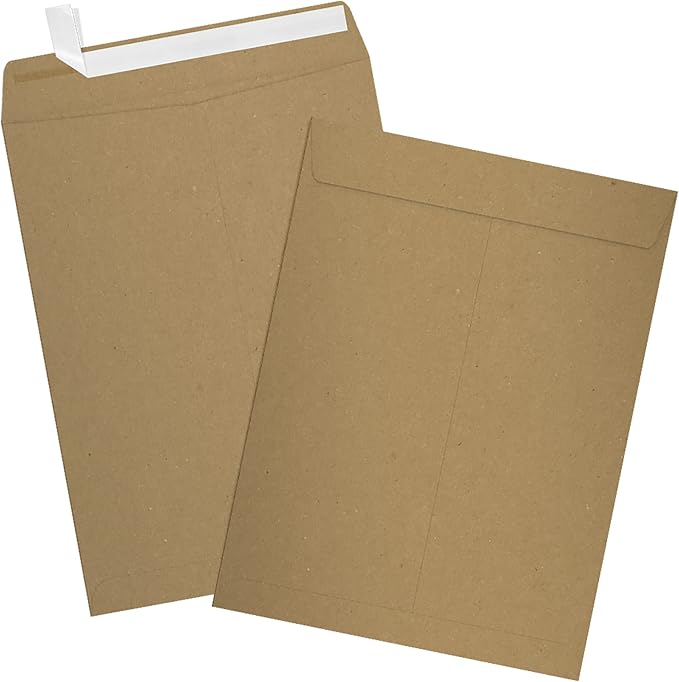 LUXPaper 9 x 12 Open End Envelopes | Peel & Press | Grocery Bag Brown | 70lb. - Image 3
