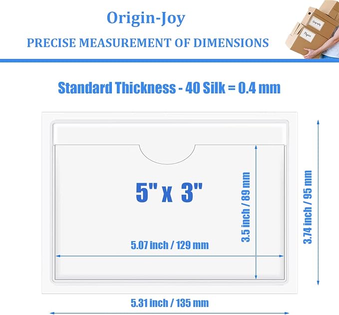 Origin-Joy 60 PCS Self Adhesive Index Card Pockets - Image 2