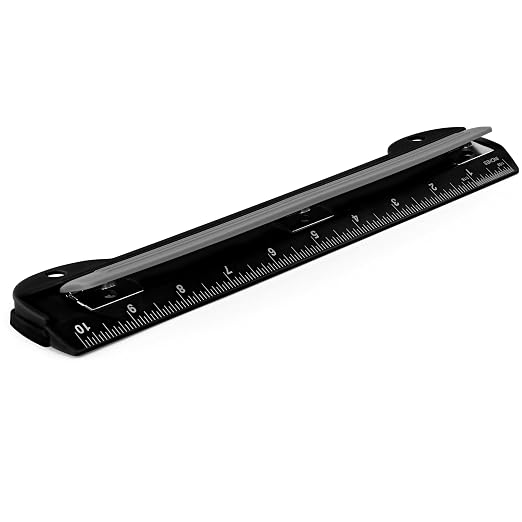 3 Hole Puncher for Binder, 3 Sheets Capacity, Removable Chip Tray, 10” Ruler by Enday
