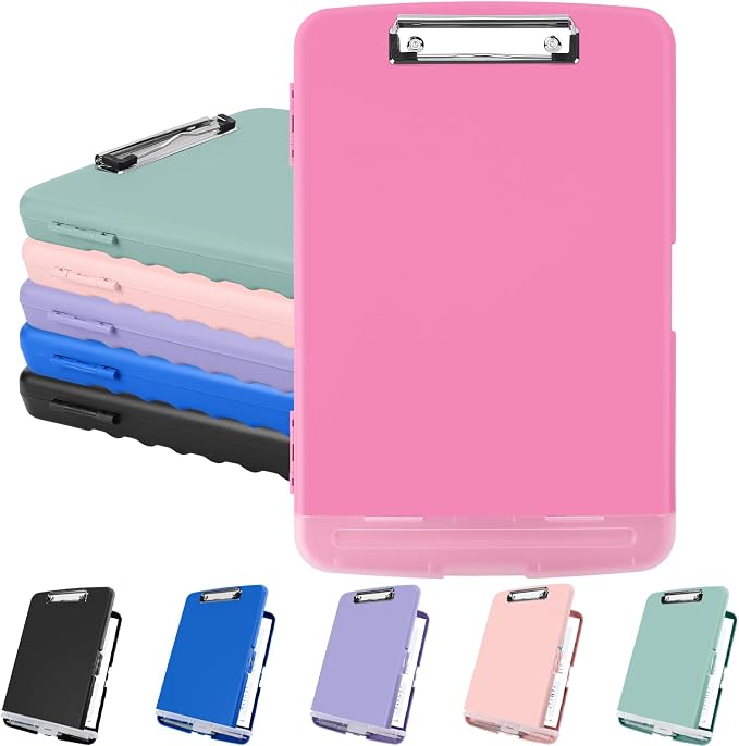 Meiikun Clipboard with Storage, Plastic Clipboards 8.5x11 with Pen Holder by Meiikun