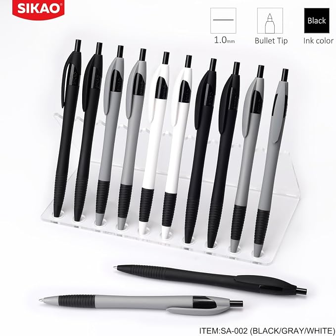 Pens Bulk, 60 Pack Gripped Slimster Ballpoint Pens -White, MODERN MINIMAL STYLE - Image 7
