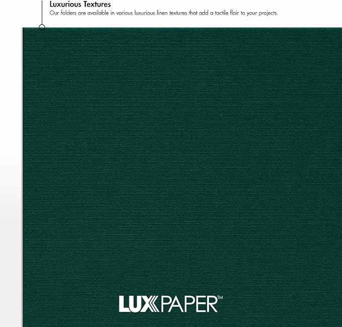 LUXPaper 9.5" x 12" Certificate Holders | Green Linen | 100lb. Cover | 100 Qty - Image 6