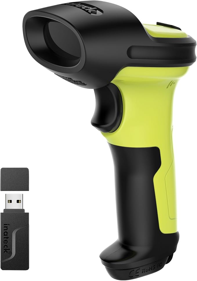Inateck 2D Barcode Scanner, Wireless Bluetooth QR Code Scanner with AI APP & SDK, 180-Day Battery Life, Fast & Accurate Scanning, Compatible with iOS/Android/Windows, BCST-72 Green-DeskLoop Office