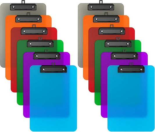 Zoenley A4 Plastic Clipboard Set of 12, Colorful 12.5 x 9 Letter Size by Unknown