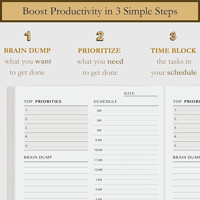 Time Blocking and ADHD Planner by Refine Days. 180 Undated Pages, To Do List - Image 2