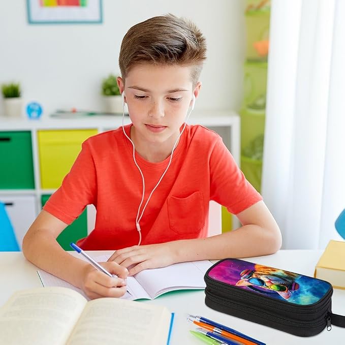 HiGaits Pencil Case for Boys, Durable Pen Box Cat - Image 4
