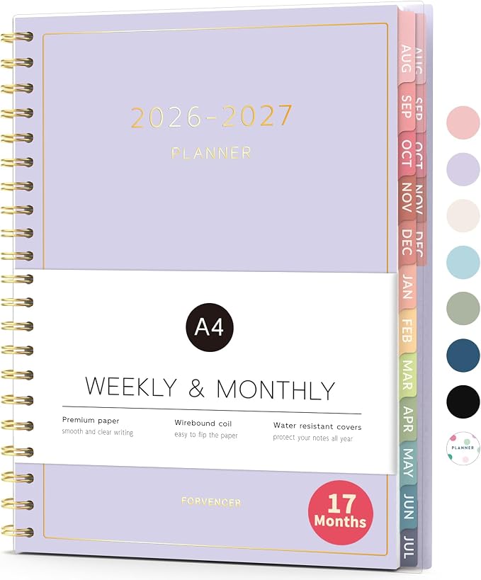 Aug 2026 - Dec 2027 Planner, Forvencer 17 Month Academic Planner 2026-2027 by Forvencer