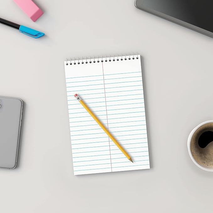 STAPLES Steno Notepads, 6” x 9”, Gregg Ruled, Top Wirebound, 80 Sheets - Image 7