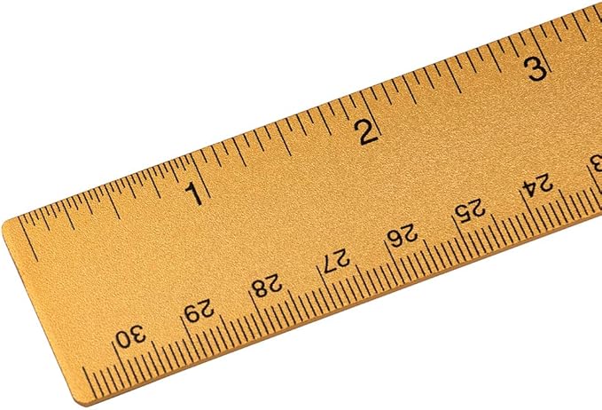 JAM PAPER Strong Aluminum Ruler - 12 Inch - Metal Ruler with Non-Skid Cork Backing - Gold Metallic - Sold Individually-DeskLoop Office