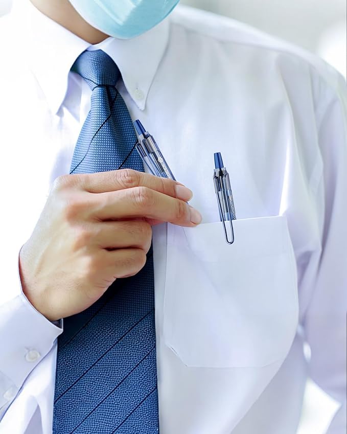 12 Pack Blue Gel Pens, Quick Dry Blue Ink Pen, 0.5mm Fine Point Retractable Smooth Writing Pens for Journaling, Writing, Business Gel Pen for Office School & Home Supplies(Blue)-DeskLoop Office