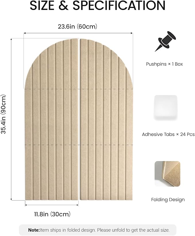 Large Arched Felt Bulletin Board 36"x24" - Image 5