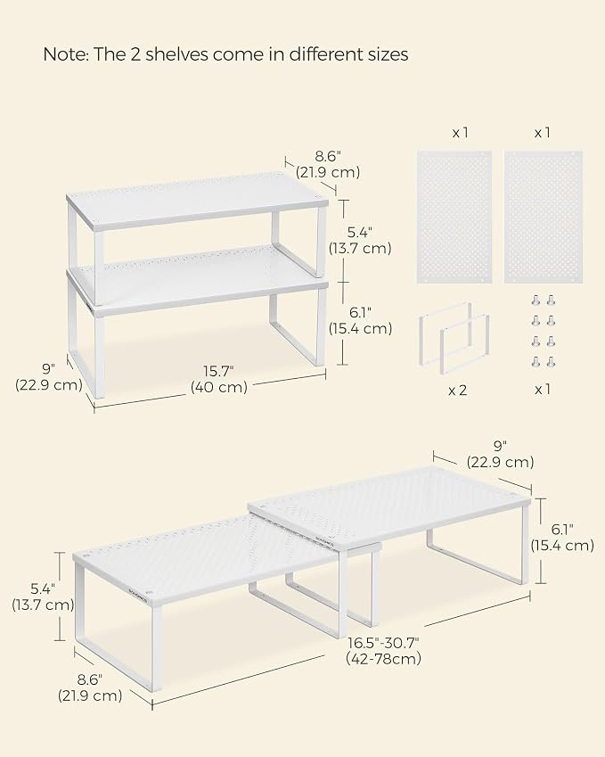 SONGMICS Spice Racks, Countertop Organizers, Shelf Risers, Expandable - Image 6