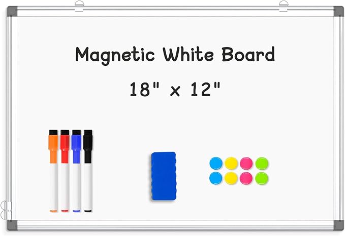 Double-Sided Magnetic Aluminum Frame Whiteboard, Hanging Mounting White Board by AMUSIGHT