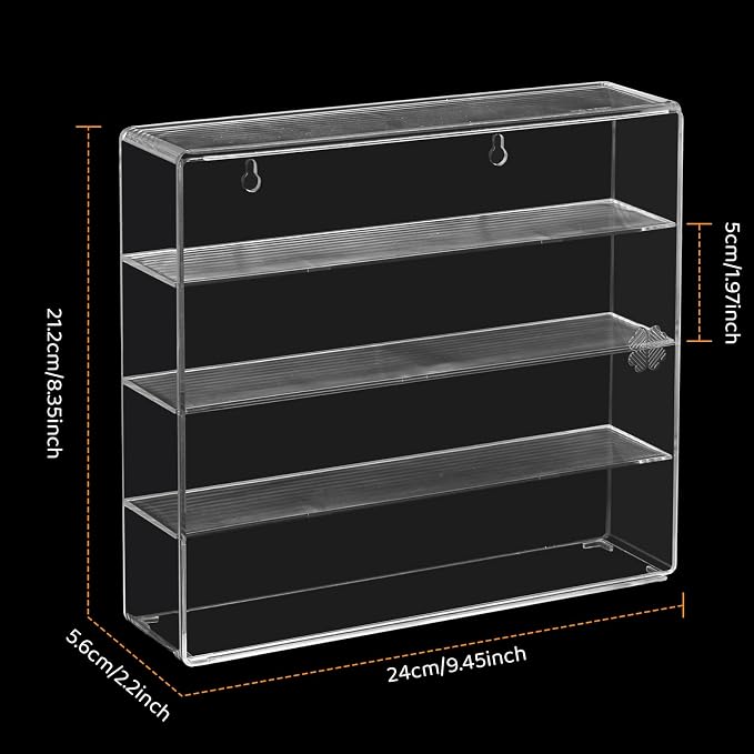 Clear Display Case 4 Compartments Storage Box Cabinet Organizer - Image 3