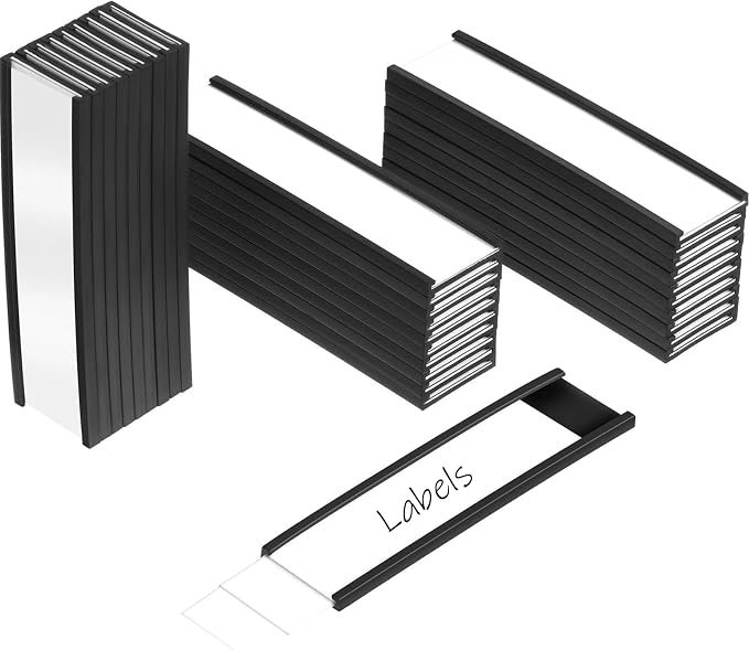 Outus 30 Pcs Magnetic C Channel Magnetic Labels Holders 3 x 0.8 Inch Toolbox by Outus