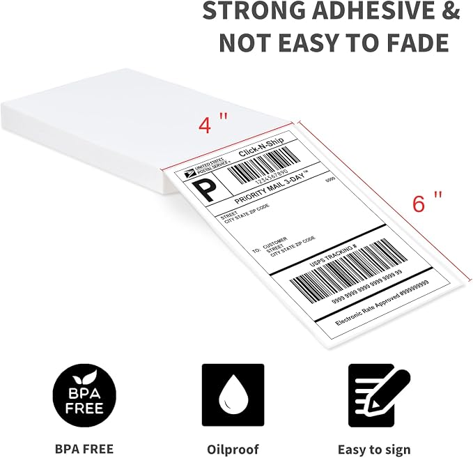 L LIKED 100 4x6 Thermal Labels Fanfold, Direct Thermal Shipping Labels - Image 2