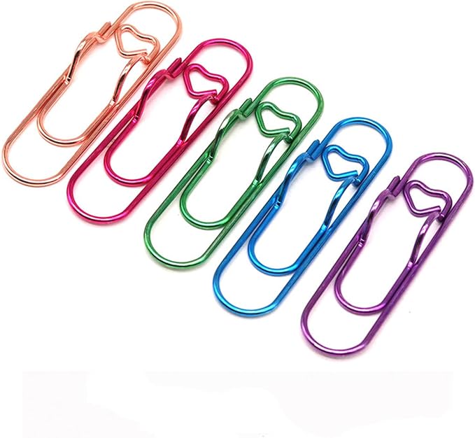 15 Pcs Metal Pen Holder Clips for Notebook, Planner Accessories, Heart Paper - Image 8
