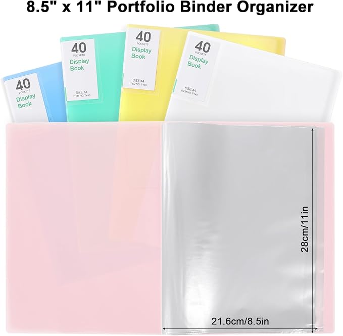 Phyxin 60-Pocket Portfolio Binder Organizer, Binder Sheet Protectors 8.5" x 11" - Image 3