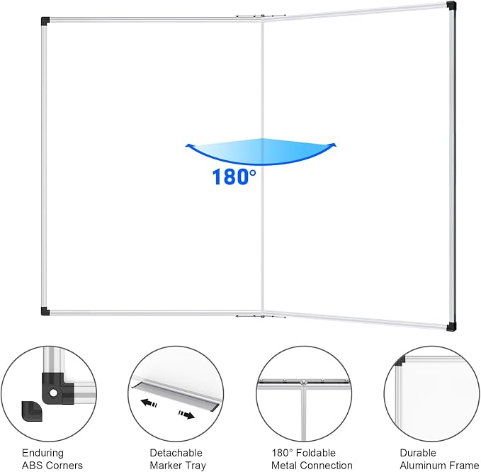 XBoard Magnetic Whiteboard 60 x 36 Inch, Foldable Dry Erase White Board - Image 3