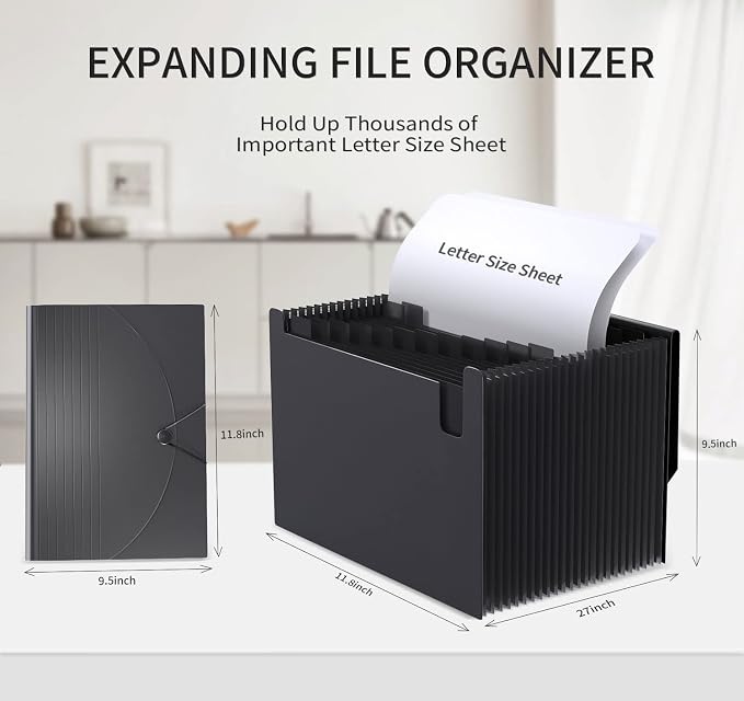 Expanding File Folders Accordian File Organizer - Image 3