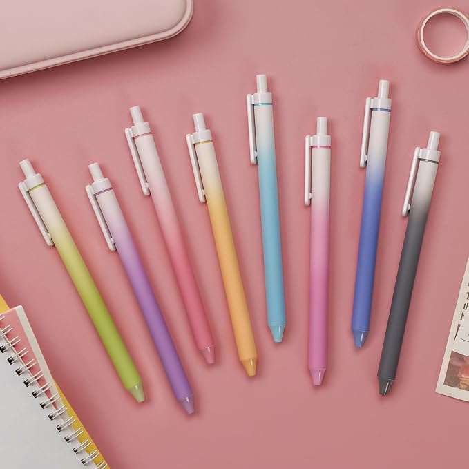 WRITECH Fine Point Gel Pens: 8ct Multi Colored 0.7mm Medium Point Retractable - Image 7