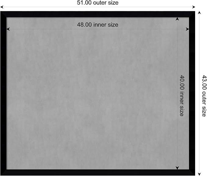 Amanti Art Black Framed Magnetic Board 43x51 Oversize Vision Board - Image 4