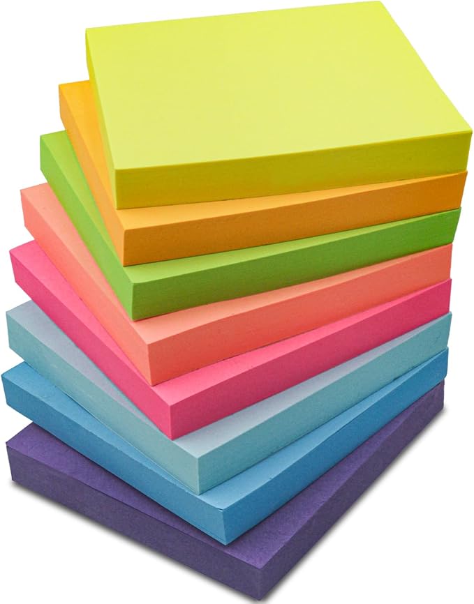 Sticky Notes 3x3, 8 Pack Sticky Pads 100 Sheet/Pad, Bulk Sticky Note Pads by Unknown