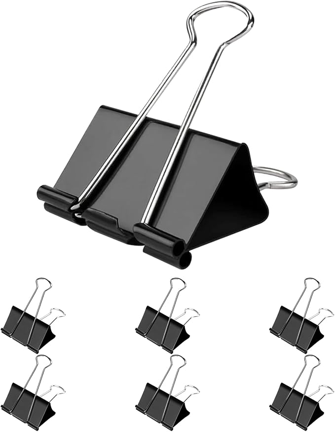 Jumbo Binder Clips 3 inch, 75mm Width, 6 Pack Extra Large Binder Clips by Unknown