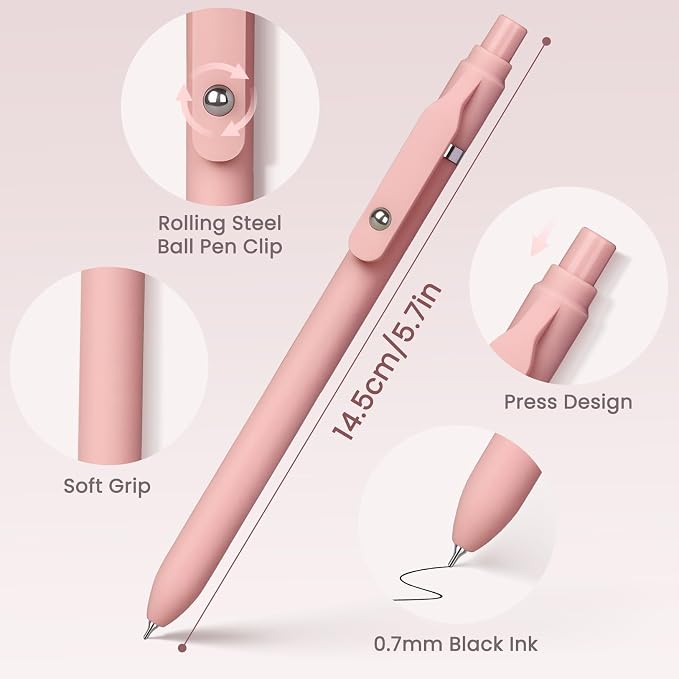 Sooez Gel Pens, Quick Dry Medium Point Smooth Writing Pens, Retractable Cute - Image 3