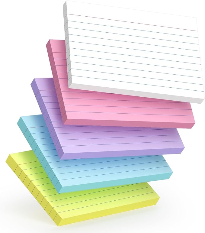 200 Count Colored Index Cards 4x6 Inch, Flash Cards, Note Taking by Unknown
