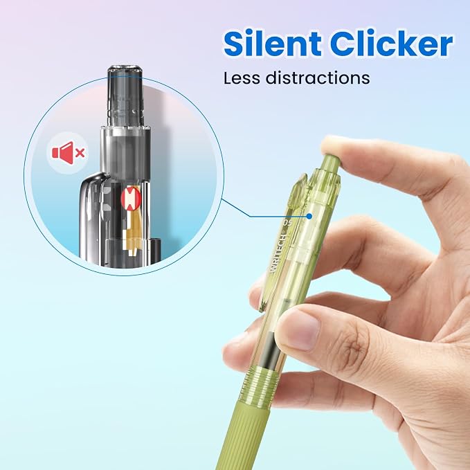 WRITECH Gel Pens Fine Point: 0.5mm Multicolor Ink Retractable 8ct Smooth - Image 7