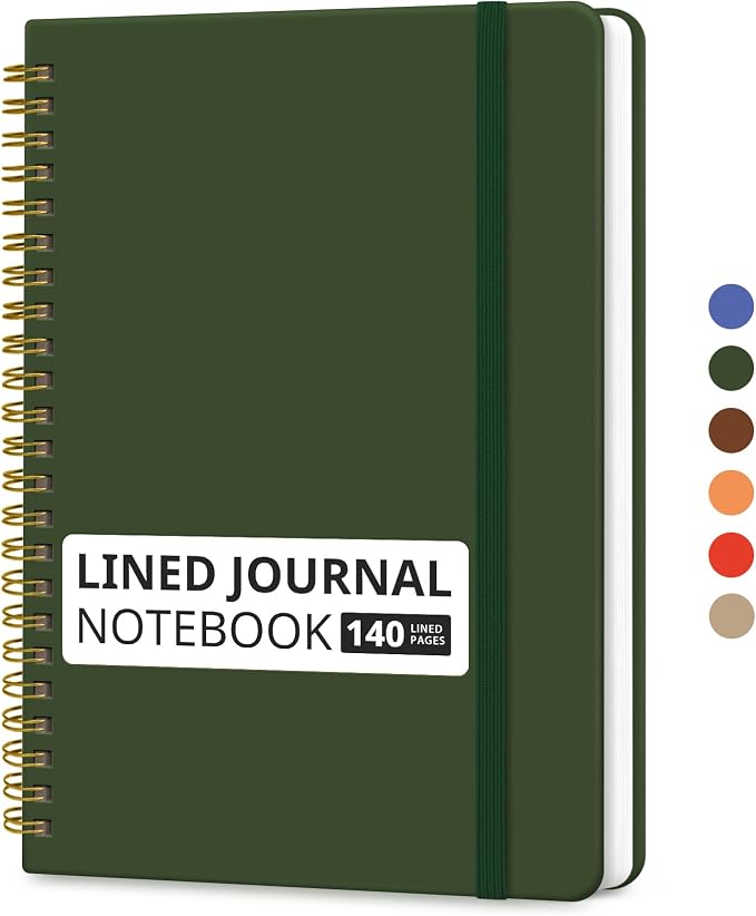 Taja Lined Spiral Journal Notebook by Taja