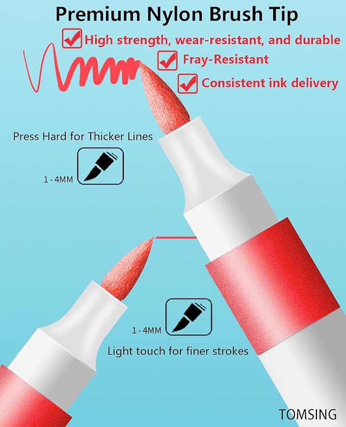 60 Brush Markers Pens,Water-based Ink and Quick-Drying,Painting Supplies Perfect for Plastic Sheets Fabric Bags Ceramics Stone Pottery Wood and Handmade Crafts（60 Colors）-DeskLoop Office