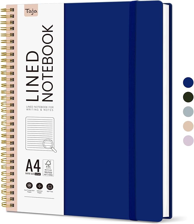 Taja Spiral Lined Notebook, 8.5"x11" Notebooks by Taja