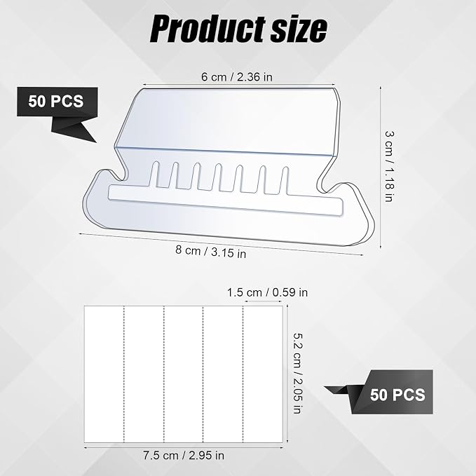 50 Set Hanging File Folder Tabs - Image 2