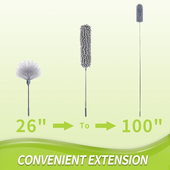 IVYROLL Cobweb Duster with Extension Pole, Reusable Feather Duster - Image 7