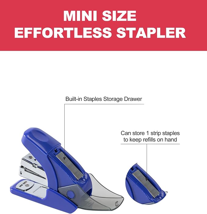 PAPERPAL Effortless Mini Stapler Set, 20 Sheet Capacity, Integrated Remover & - Image 3